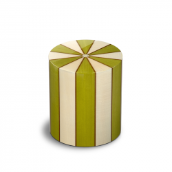 Houtenlook cilinder medium urn groen en ivoor Columbarium Pisa Erica UR-CO-P-01L 6 Liter