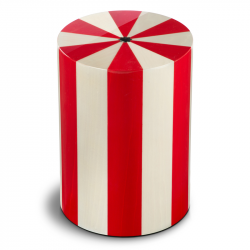 Houtenlook cilinder urn rood en wit Pisa Rosso UR-CO-P-08L 6 L