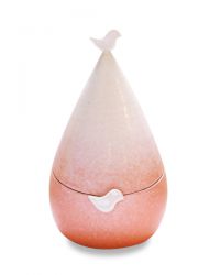 Keramiek baby urn met vogeltjes KLU06-9-3