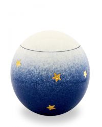 Keramiek baby urn met goudkleurige sterren KLU08-10-1