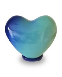 Keramiek kinder urn hartje met standaard KU18-10-1