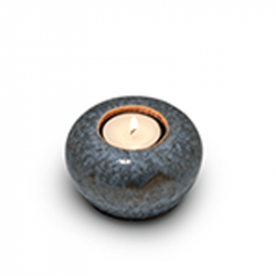 Keramiek blauwe mini urn met waxinelicht KU302K