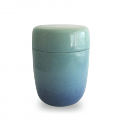 Keramiek cilinder urn met kleuren nevel UV15-4-1