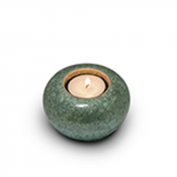 Keramiek groene mini urn met waxinelicht KU301K
