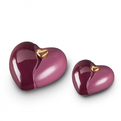 Keramiek hart mini urn rood KU014S