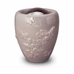 Keramiek urn met vlinders KU020