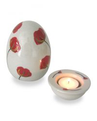 Keramiek mini urn met klaprozen MU17-6-1
