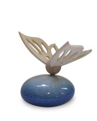 Keramiek mini urn met houten vlinder RSMU13-12-1 - Afbeelding 2