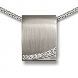 Rechthoekige hanger zilver met zirkonia AH089