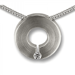 Ronde ashanger zilver zirkonia voor 2 personen AH086