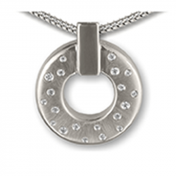 Ronde ashanger zilver met zirkonia AH090