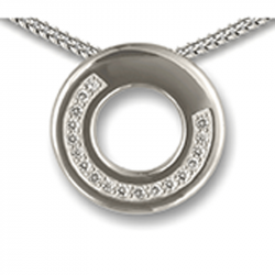 Ronde ashanger zilver met zirkonia AH094