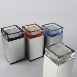 Waxinelichthouder mini urn Square half hoogglans/half satijn 120mm 2545