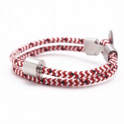 Heren armband koord rood en wit TB-BC8