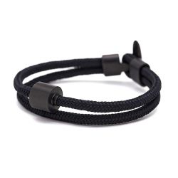 Heren armband koord zwart black edition TB-BE-BC1