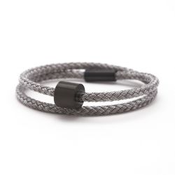Heren armband staal zilver black edition TB-BE-BSS