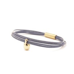 Dames goudkleurig charm armband grijs TB-CLG14