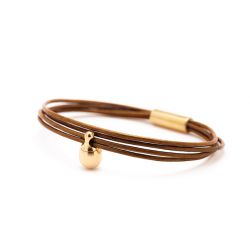 Dames goudkleurig charm armband cognac TB-CLG3