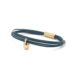 Dames goudkleurig charm armband petrol TB-CLG9