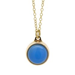 Goudkleurige hanger blauw agaat TB-PG-AGB