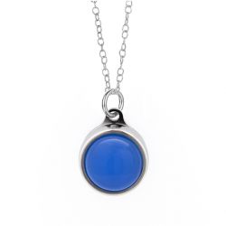 Stalen hanger blauw agaat TB-PS-AGB