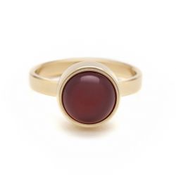 Goudkleurige ring rood agaat TB-RG-AGR