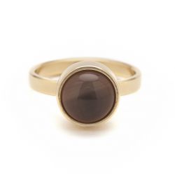 Goudkleurige ring grijze maansteen TB-RG-MOG