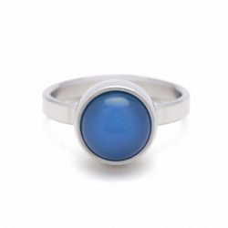 Stalen ring blauw agaat TB-RS-AGB