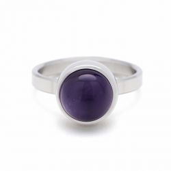 Stalen ring amethist TB-RS-AMT