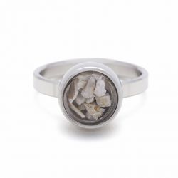 Stalen ring helder glas TB-RS-GLA