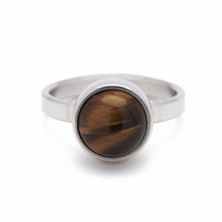 Stalen ring tijgeroog TB-RS-TEY