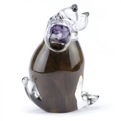Mini urn glas Hond zittend U07Z