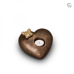 Urn Tederheid hart met vlinder en waxinelicht UGK001AT