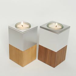 Waxinelichthouder mini urn Wood Walnoothout, hoogglans/satijn 2553