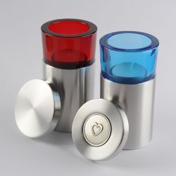 Waxinelichthouder mini urn rond met glad deksel 120mm 2511