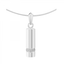 Witgouden buis ashanger 1431W met diamant