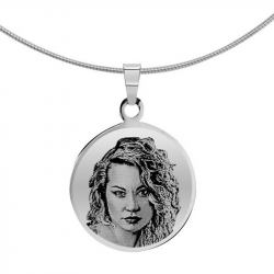 Witgouden fotohanger rond klein 7102W