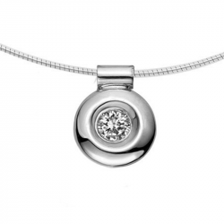 Witgouden (14 krt) hanger solitair met as in diamant, herinneringsdiamant 6010W