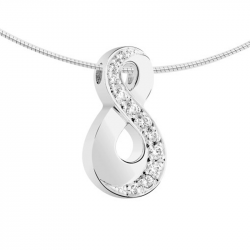 Witgouden infinity ashanger 1411W met diamant
