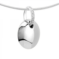 Witgouden (14 krt) ronde ashanger met diamant 1071W
