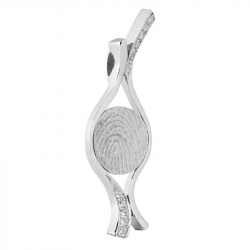Witgouden vingerafdruk sieraad 4061W met diamant