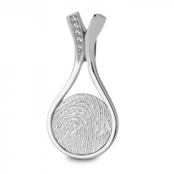 Witgouden vingerafdruk sieraad 4071W met diamant