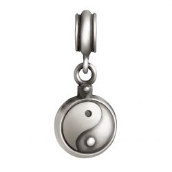 Zilveren bedel Yin Yang met asruimte 3011