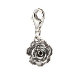 Zilveren charm, roos 4004