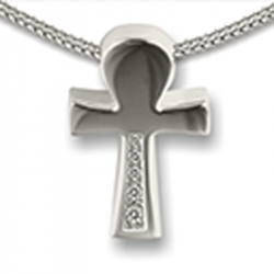 Zilveren hanger kruis of Ankh met zirkonia's AH080