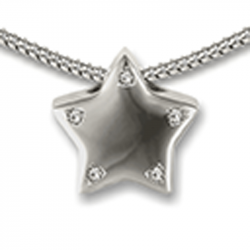 Zilveren hanger ster modern met zirkonia's AH079
