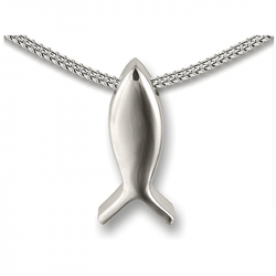 Zilveren hanger vis of Ichtus AH055