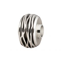 Zilveren kraal wave met asruimte 3014