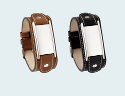 Armband van zwart kalfsleer met asruimte in mat zilver glad 403 AZZ