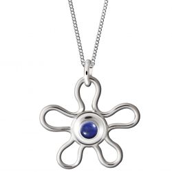 Bloem in zilver met lapis-lazuli 231